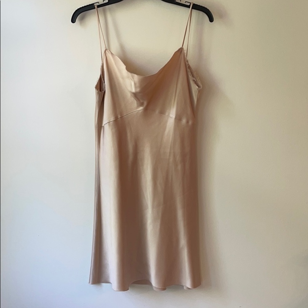 Zara Cowl neck satin slip mini dress